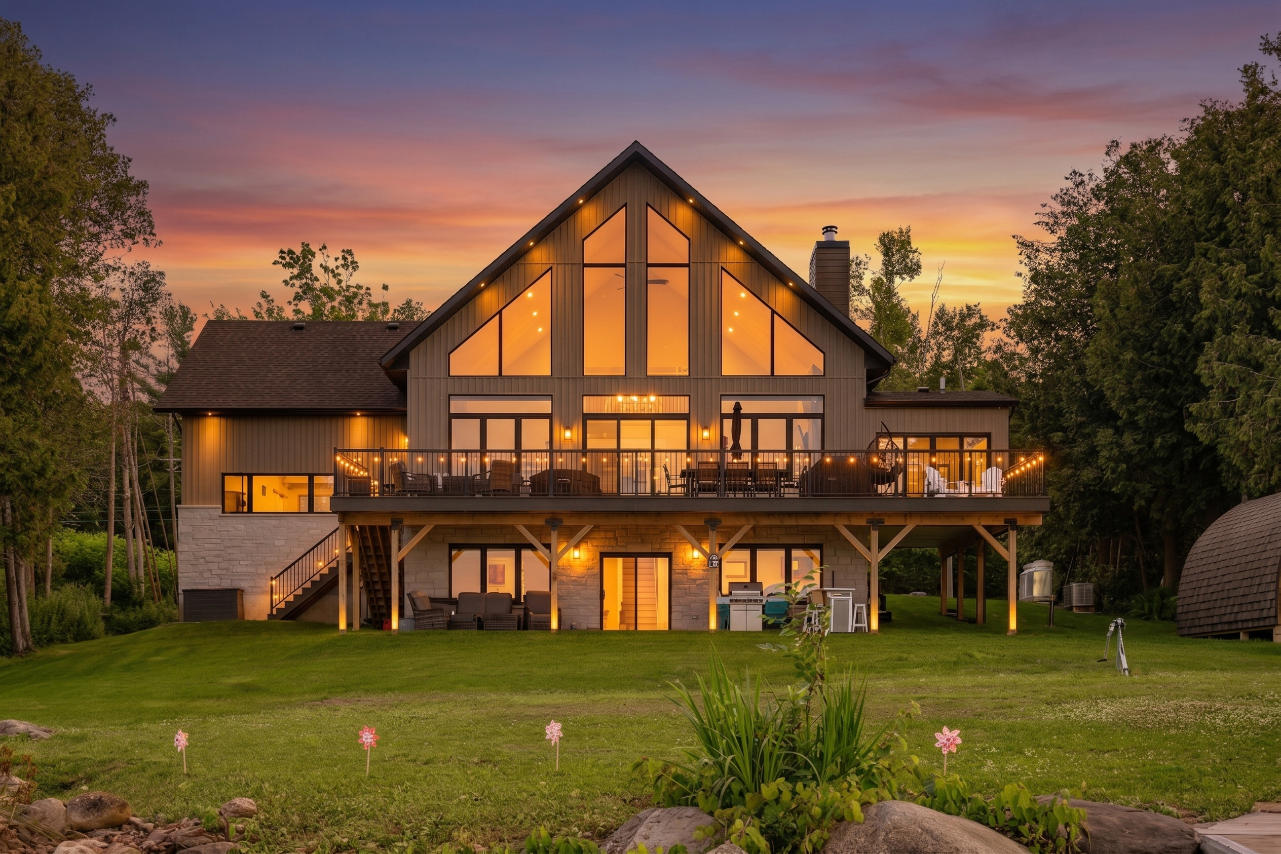 Flemming Bay custom home exterior built by Derigay Developments in Ontario